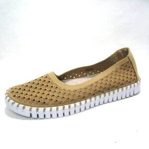 Ilse Jacobsen Womens 41 9.5 10 10.5 Latte Tulip Flats Perforated Sneaker 3571